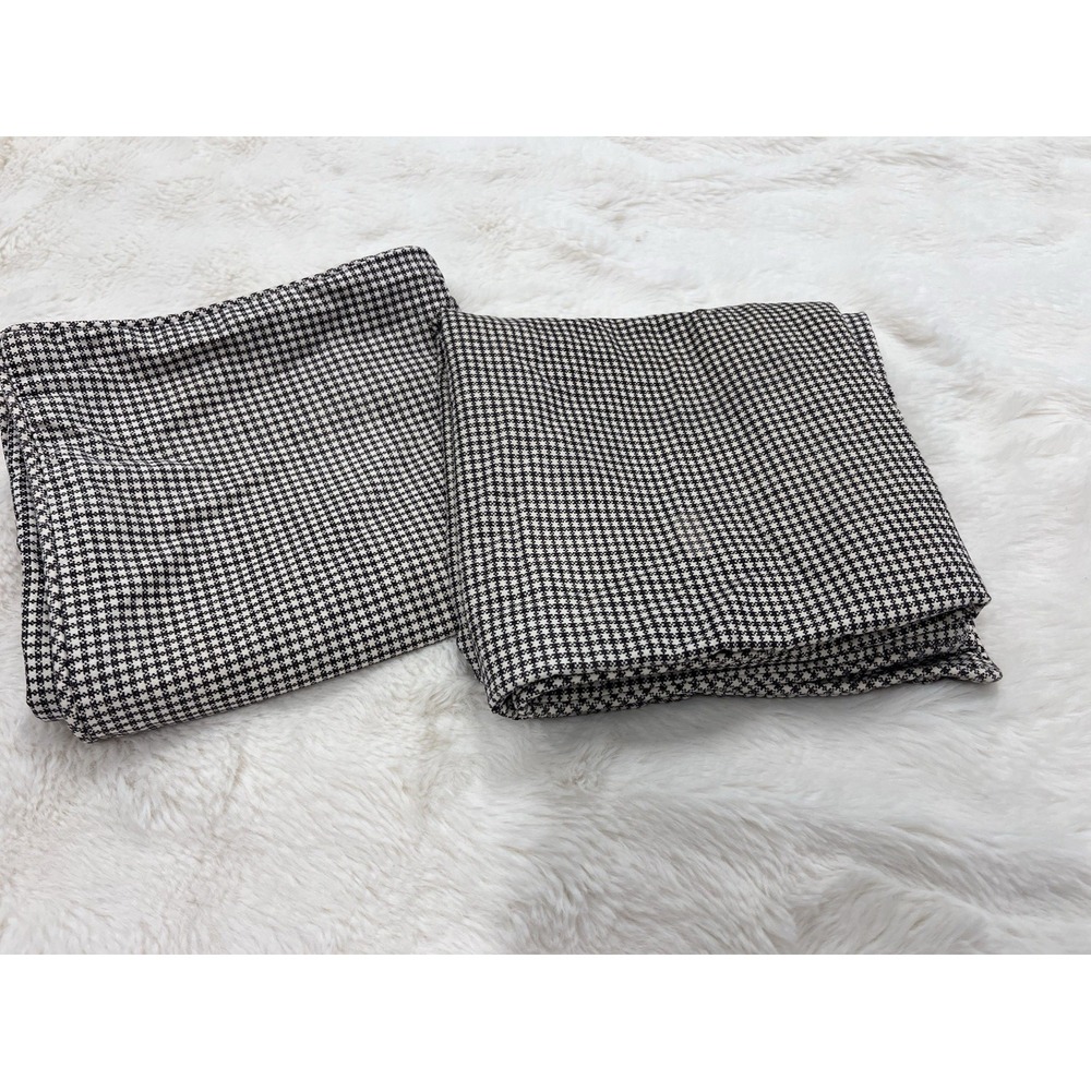 NEW COUNTRY CURTAINS BLACK & IVORY CHECK Gingham PILLOW SHAMS 2 Shams King